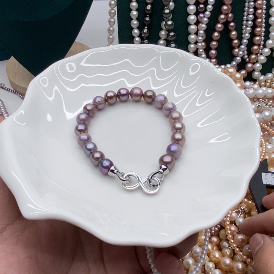 暖***v淡水珍珠银S925镶嵌天然淡水珍珠无人工干预