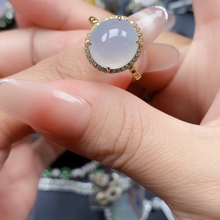 翡翠银S925镶嵌戒指