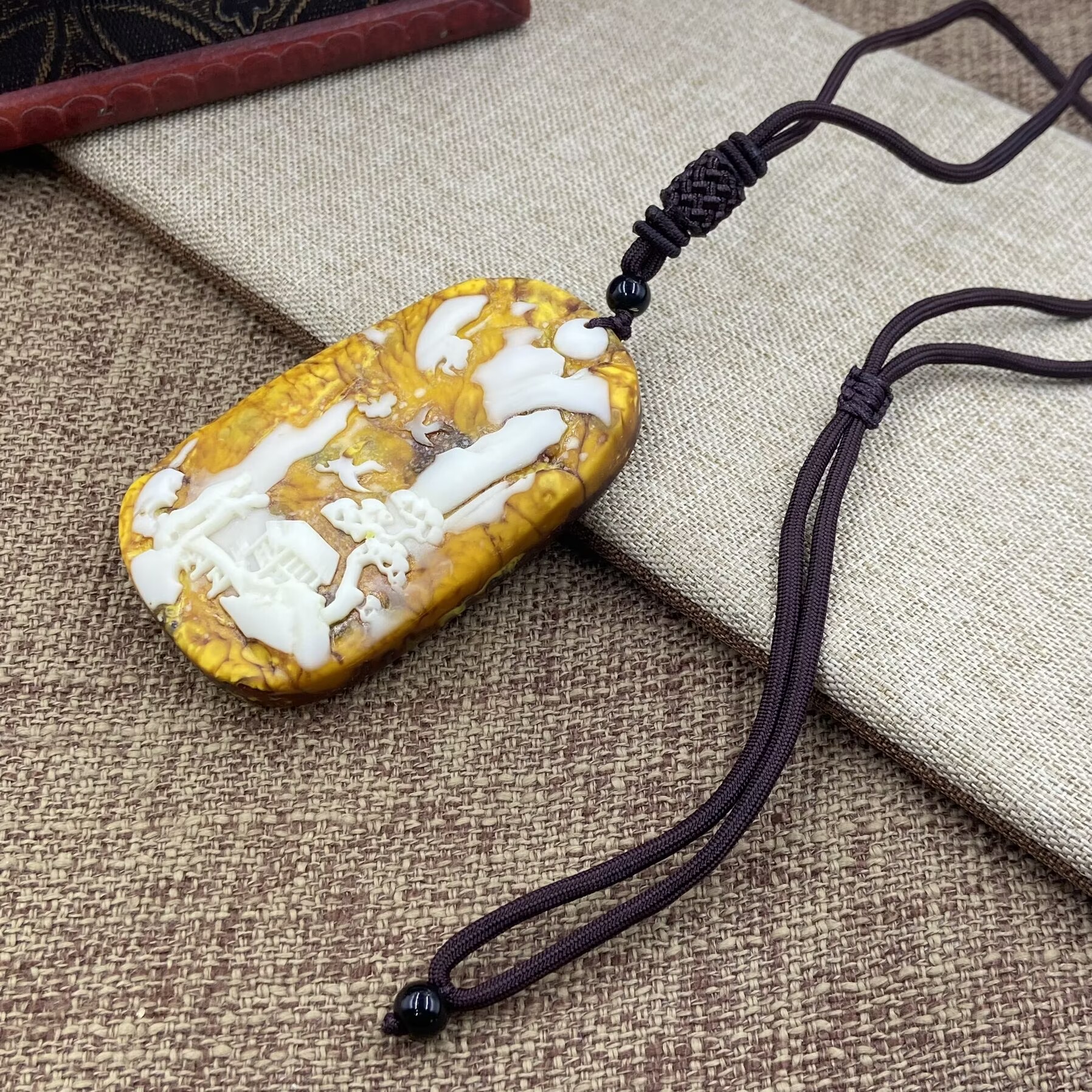 非金属珐琅吊坠 2836   精美黄色吊坠百搭时尚