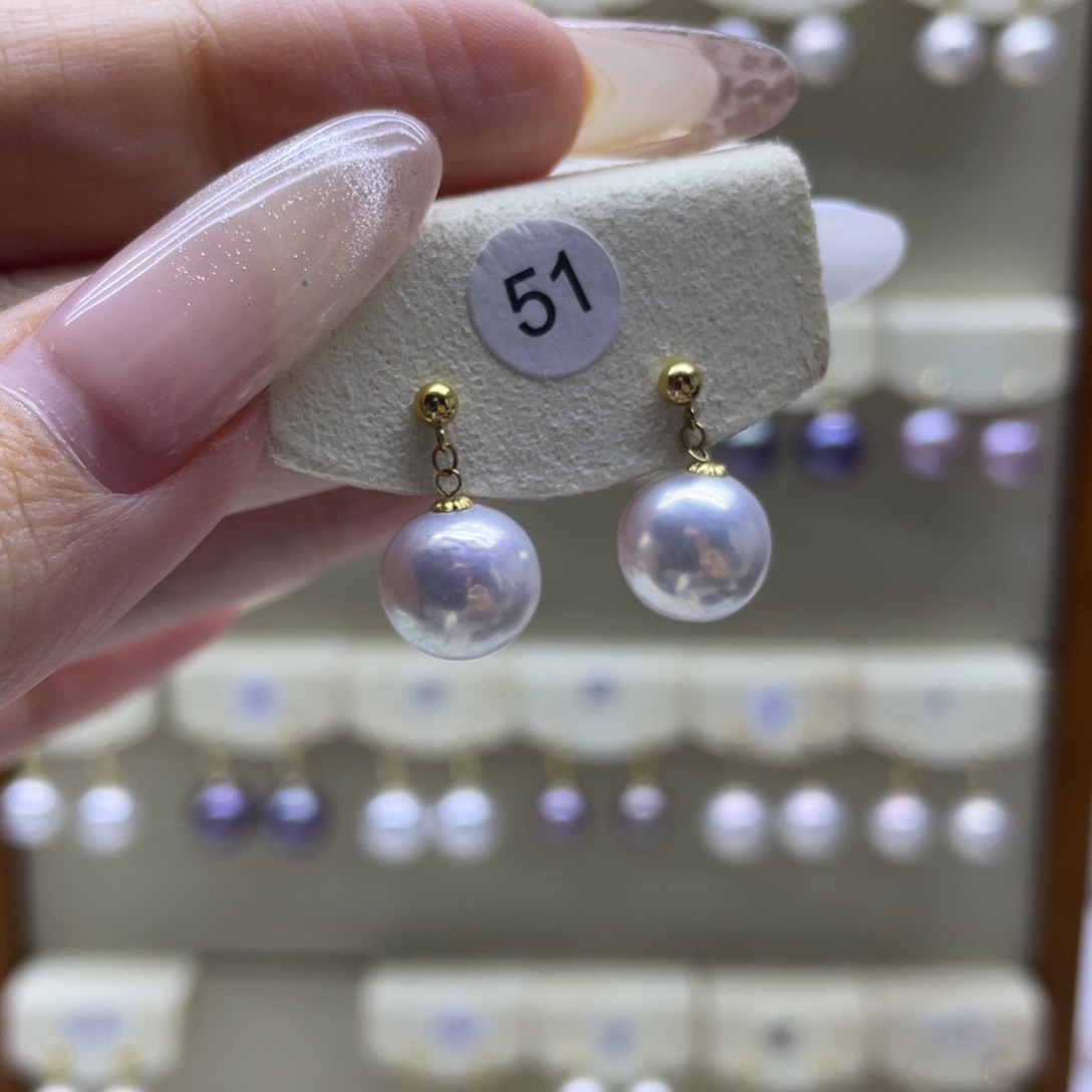 淡水珍珠耳饰18K金镶嵌