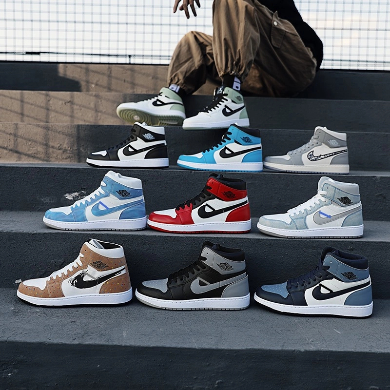 耐克精选高帮篮球男鞋AJ空军一号情侣休闲板鞋中学生适配运动鞋