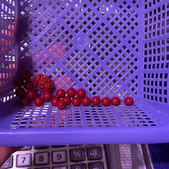 天然辰砂红晶砂8mm15手围大势至