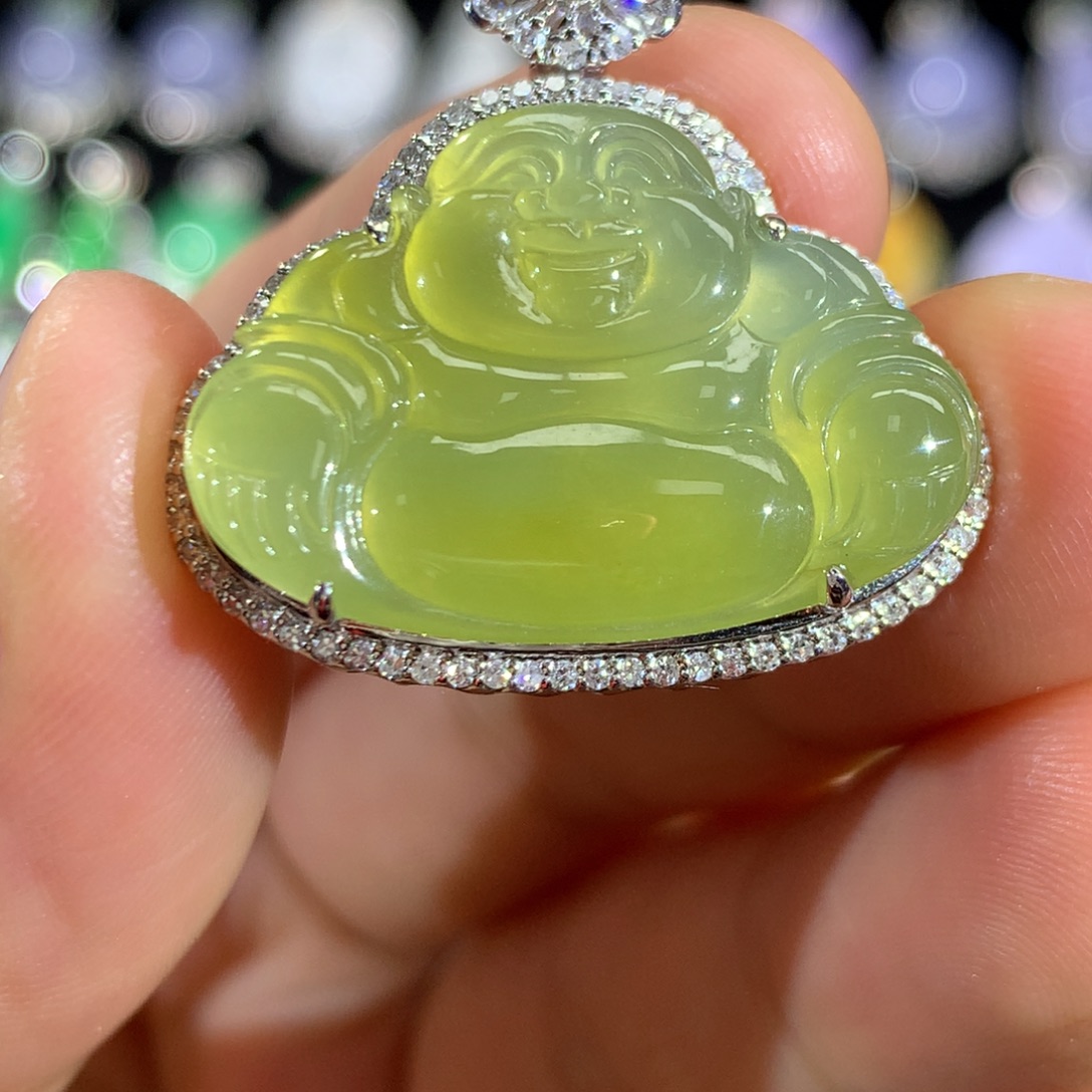 翡翠18K金镶嵌吊坠(不含链)签收后48小时鉴赏期