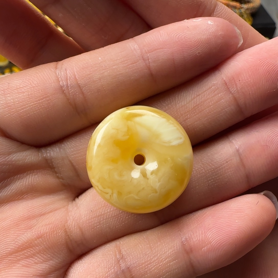 未镶嵌颈饰蜜蜡我***懂蜜蜡俄料飘花平安扣吊坠