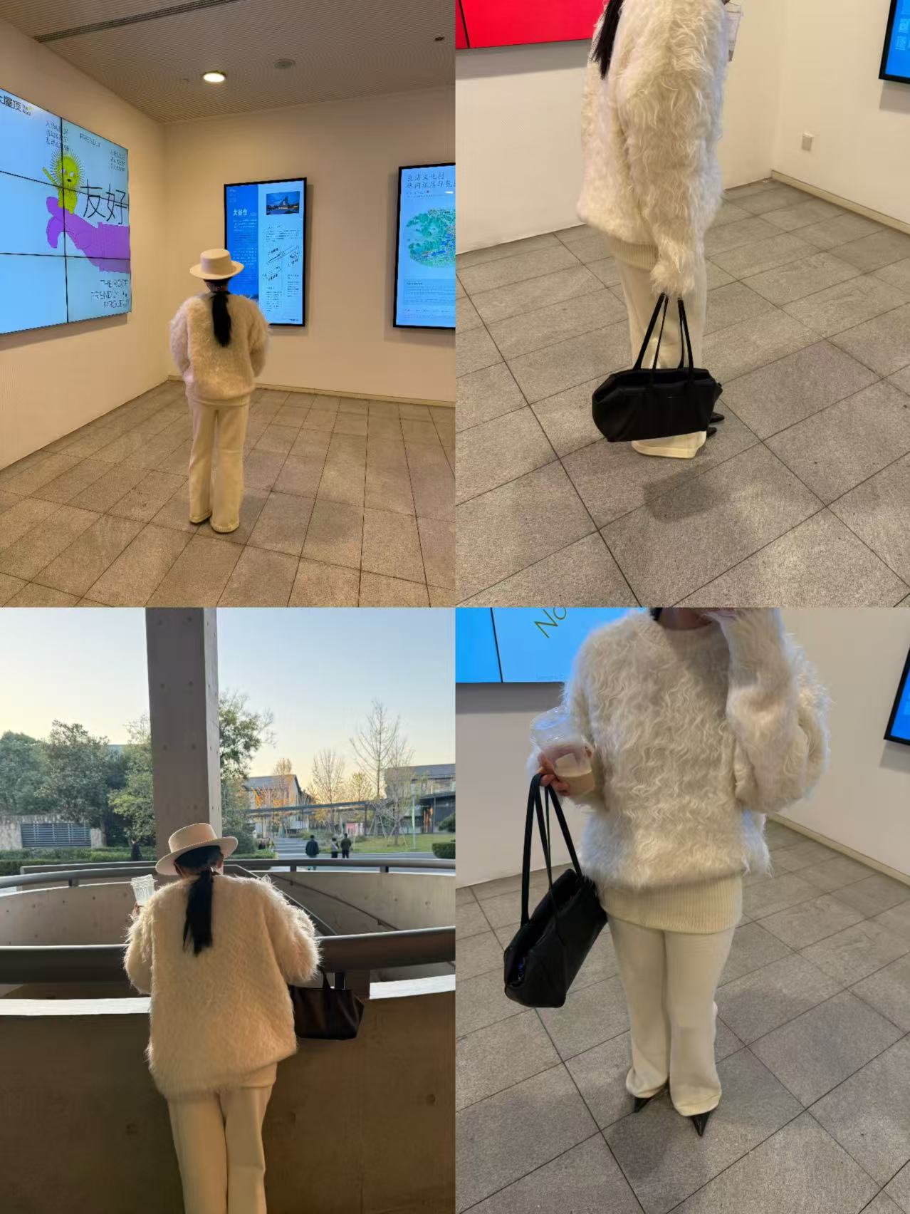 Daisy 韩系轻盈白色长毛套头毛衣