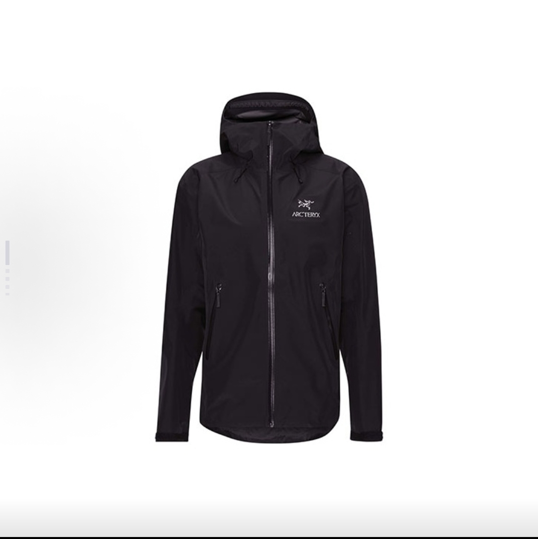 休闲连帽防风御寒夹克 男款黑色