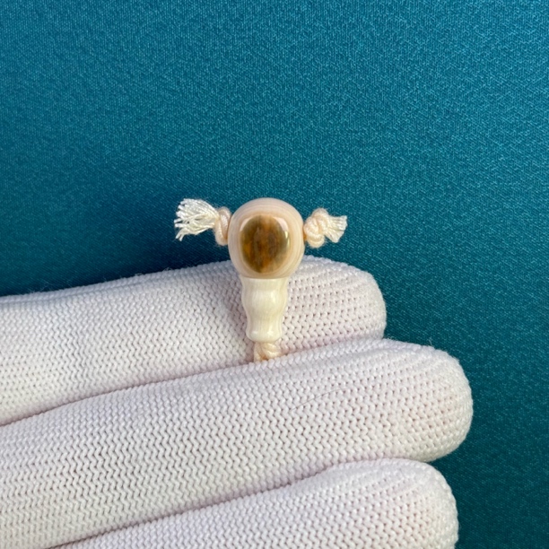 D37-50天然猛犸牙 蓝眼睛三通10*18.8mm支持复检假一罚十