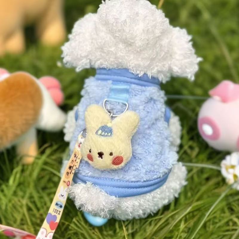 奶猫奶狗衣服幼犬幼猫加绒背心冬季保暖泰迪蓝猫可牵引防掉毛