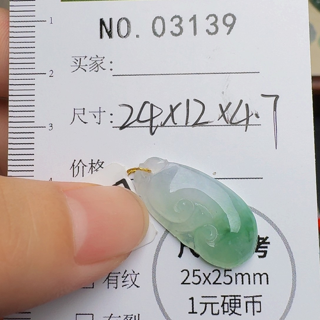 溪***潺翡翠未镶嵌颈饰挂件3139