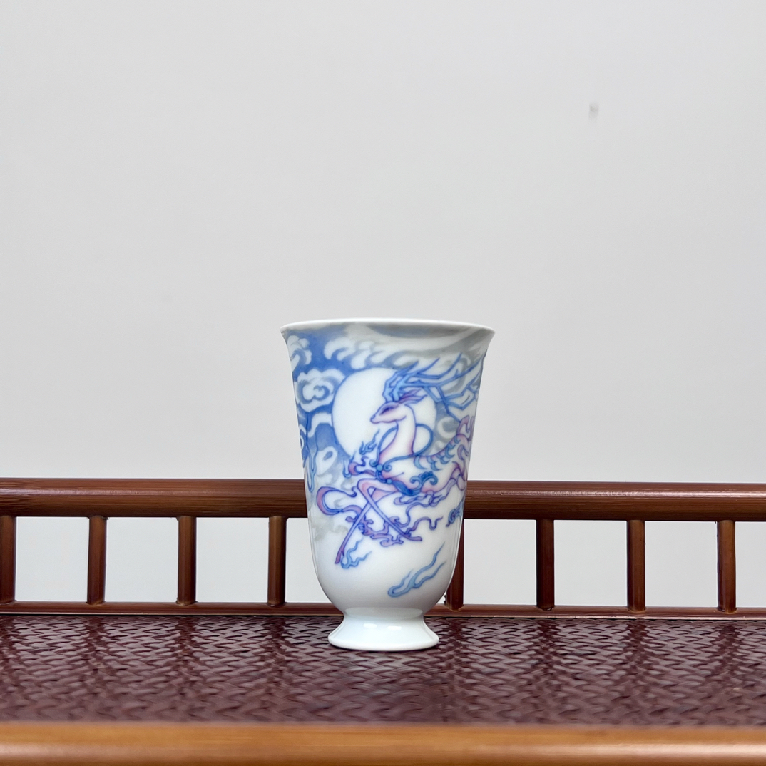 【匠质堂】 斗彩 九色鹿 闻香杯