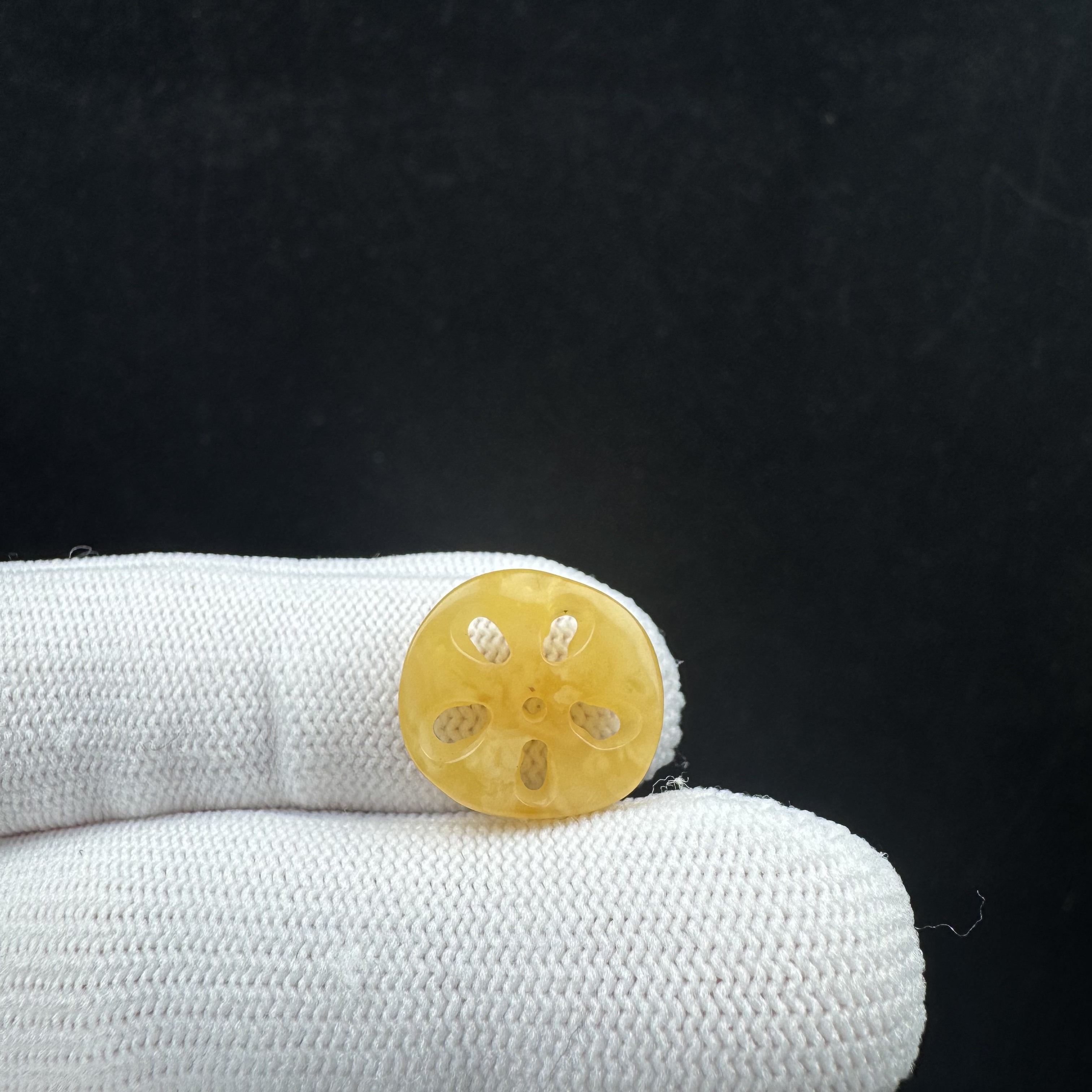 D5468【瑕疵】天然原矿蜜蜡 藕片15.5*16.8mm支持复检假一罚十