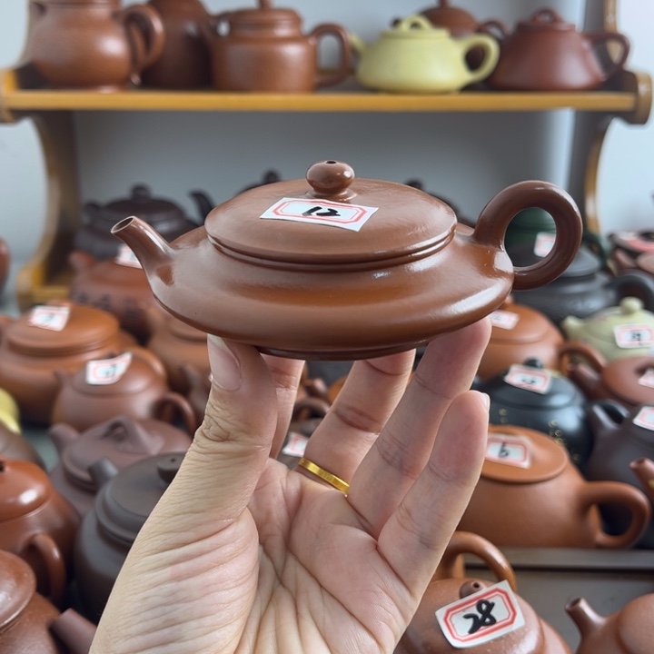 茶壶紫砂50cc朱泥半手