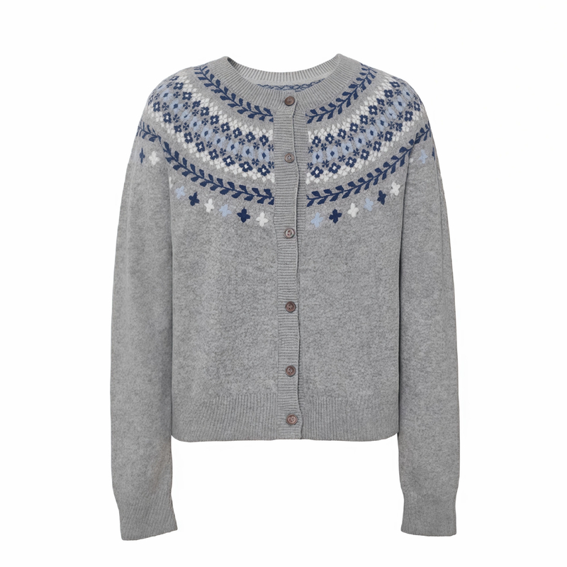 伊芙费尔岛复古时尚0针织开衫毛衣2025冬新款韩系穿搭上衣932901