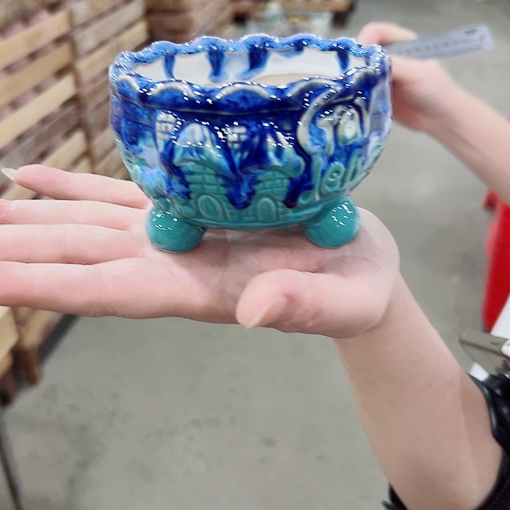 有孔.凑满10元发货多肉陶瓷花盆！