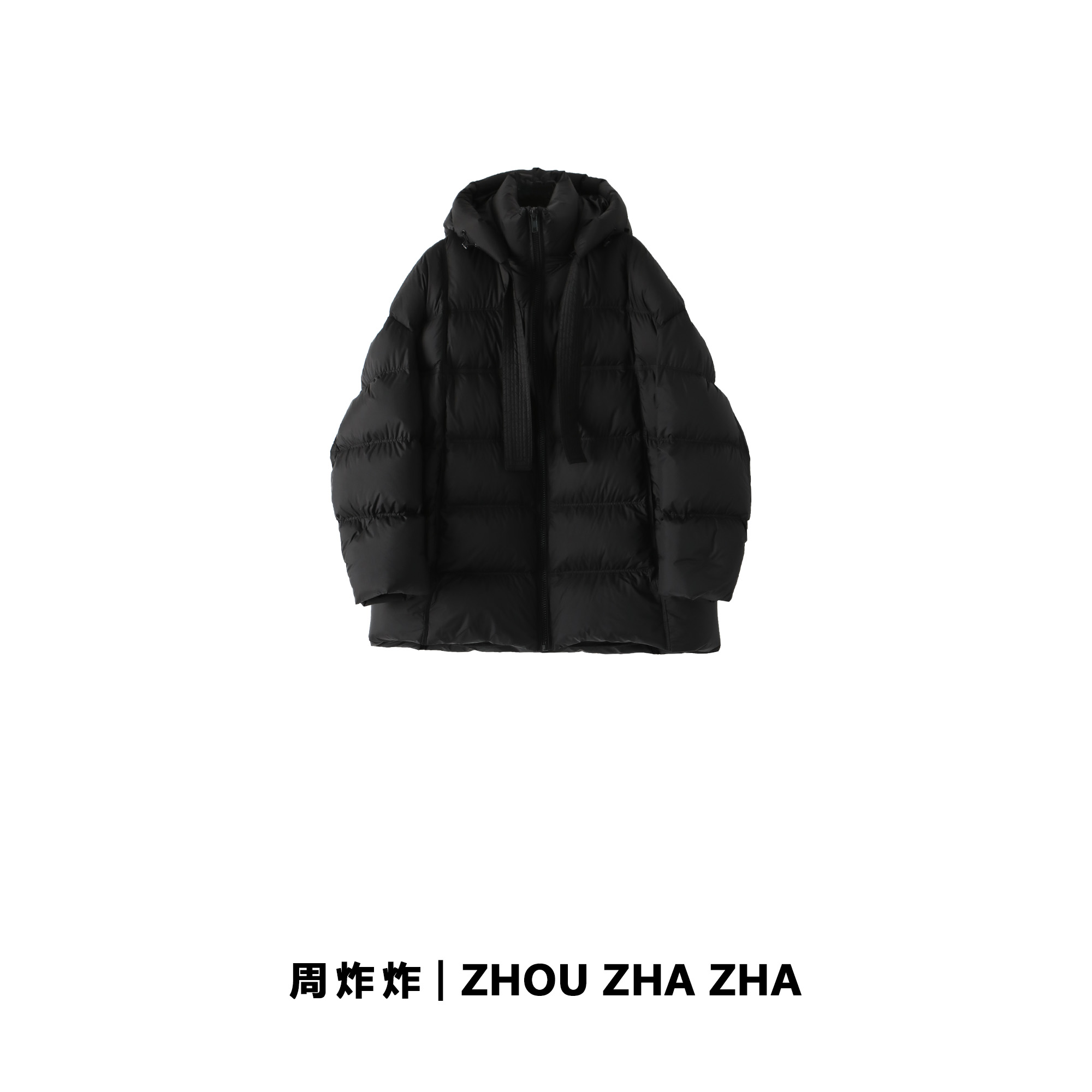 【周炸炸】90白鸭绒 连帽飘带中长款防寒云朵羽绒服#EY 240730