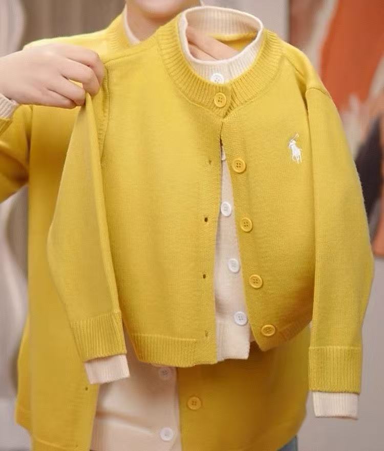 春秋季新款假两件针织毛衣男女童长袖洋气百搭