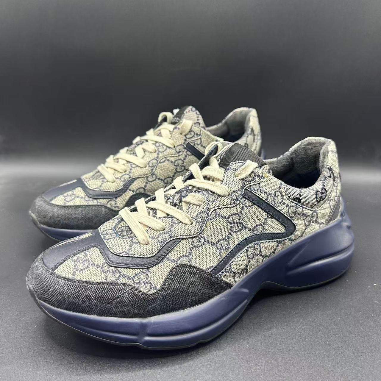 95新 GUCCI/古驰 男士时尚老花老爹鞋41码lb482