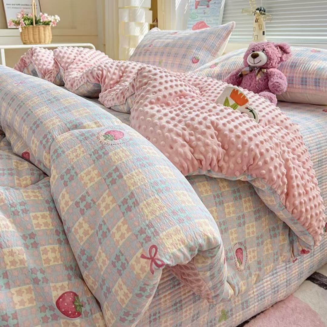 【草莓酱豆豆被】200*230柔软加厚柔软儿童加厚保暖冬被