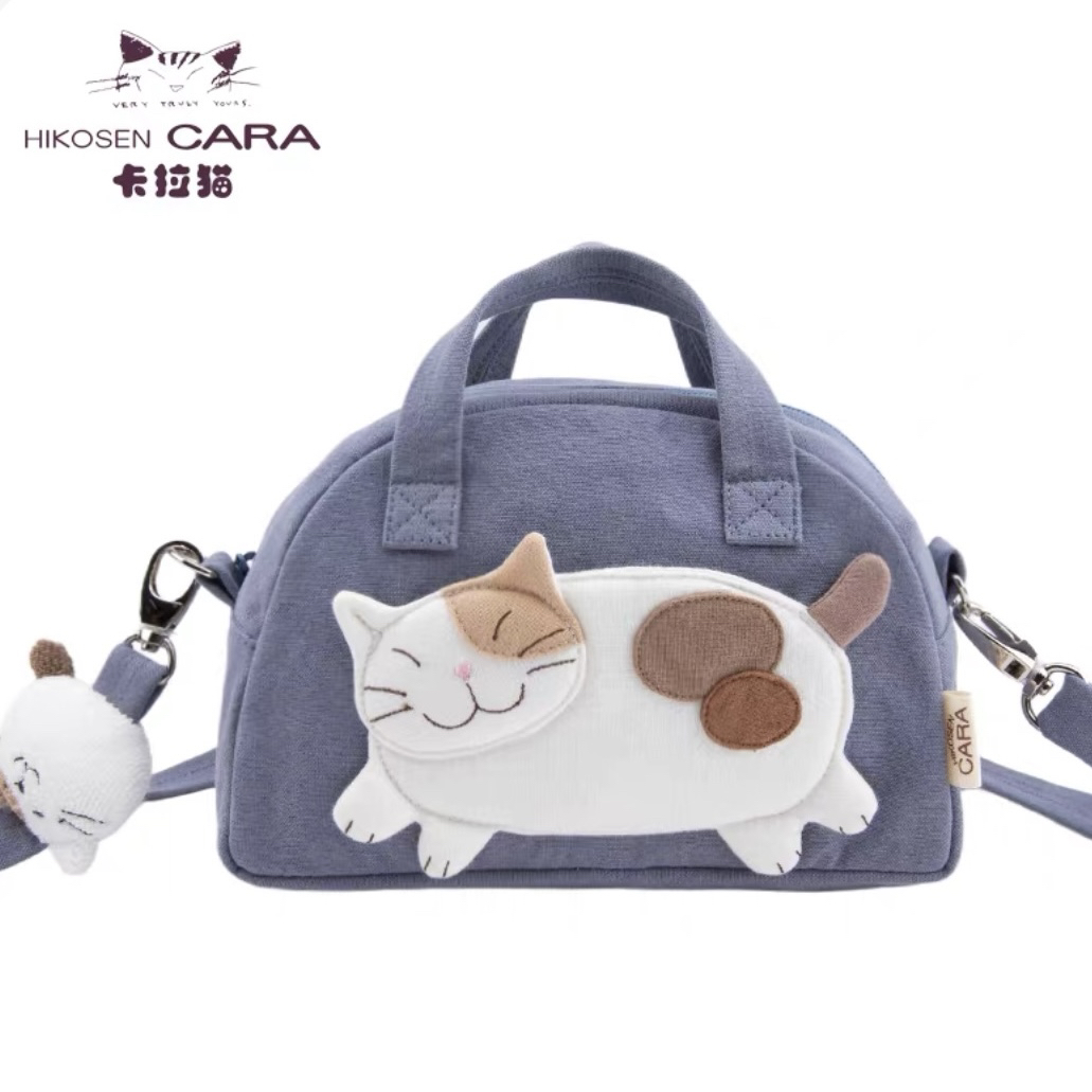小gon猫咪小贝壳斜挎包卡拉猫日系休闲公仔肩带随身包包