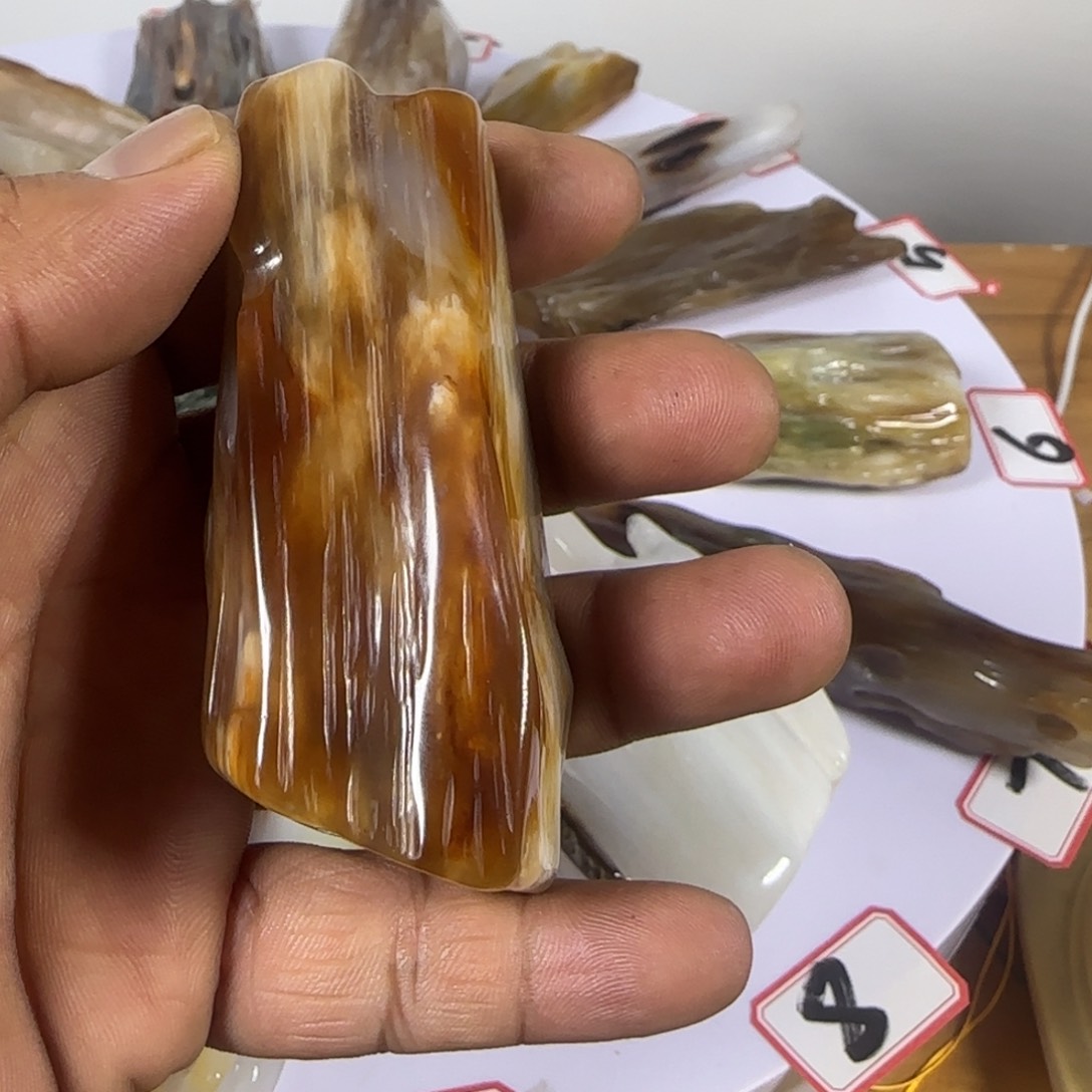 硅化玉珠宝奇石未镶嵌淡**生