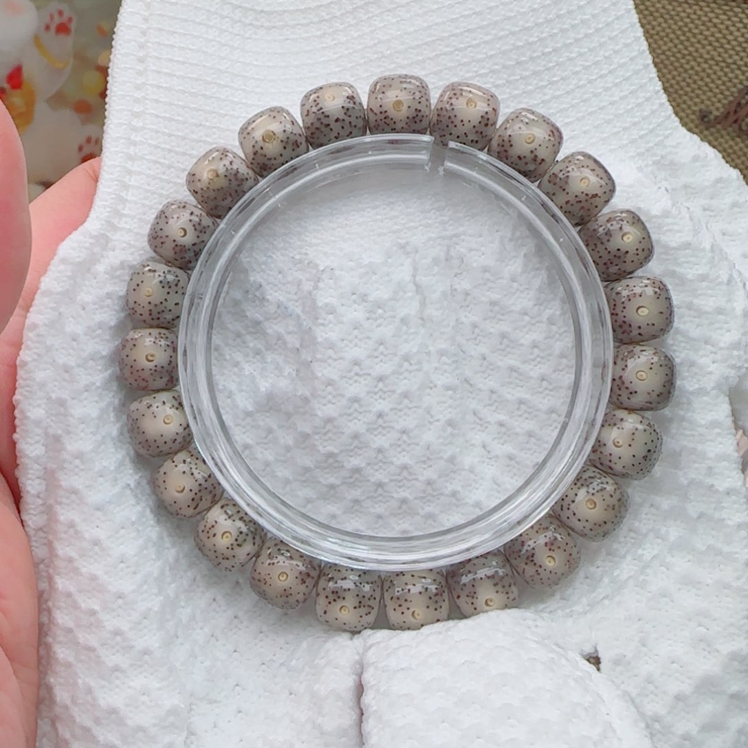 星月菩提手串灰皮果冻针尖星10*9