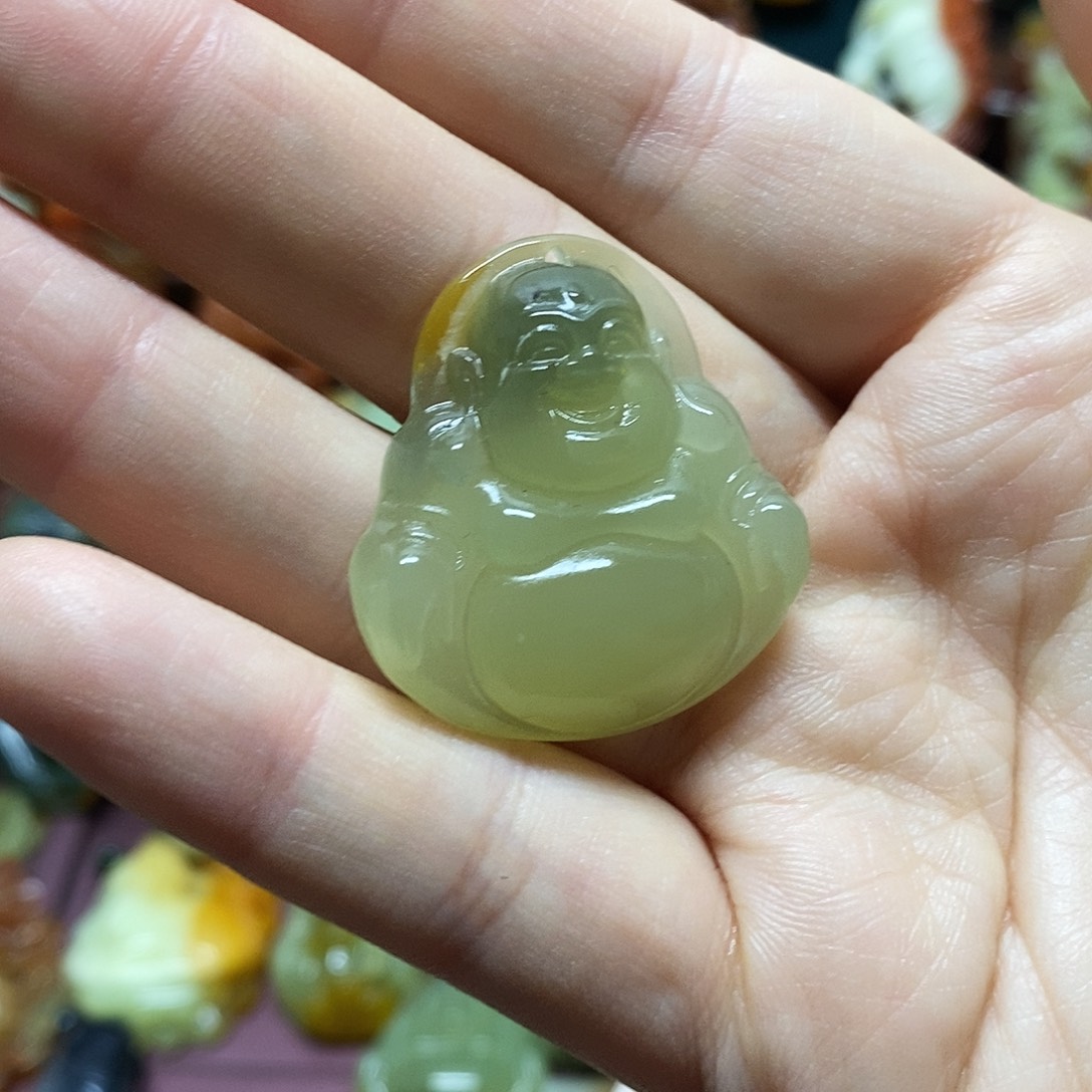 岫玉未镶嵌吊坠(赠链)微棉