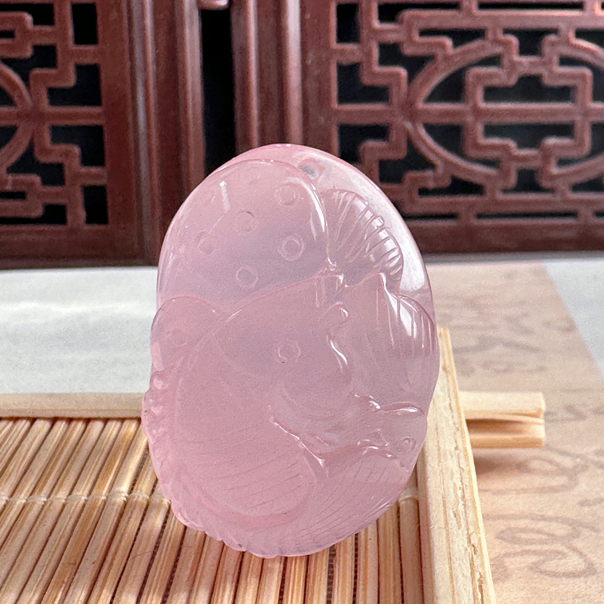 非金属陶瓷吊坠 【如意堂奶奶设计】｛鱼栖粉棠｝鱼吊坠