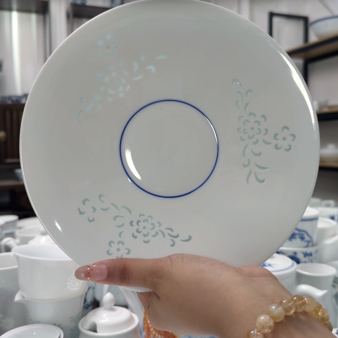 瓷清韵白胎8.5寸深盘两只装