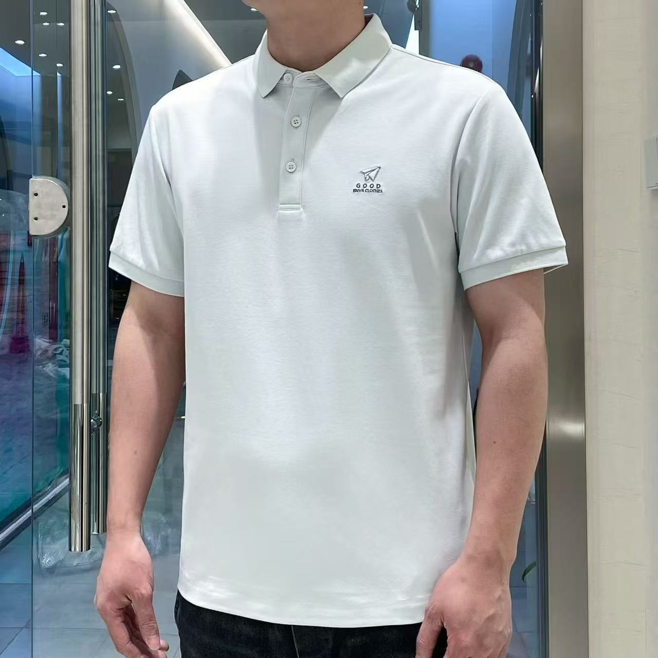 夏季男士翻领短袖t恤套帅气潮牌刺绣高级感Polo衫