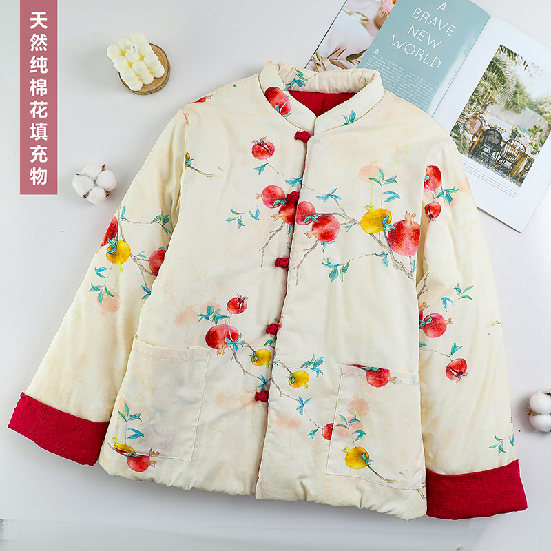 冬季新款棉花棉衣女外套新中式棉服短款国风上衣加厚保暖棉袄