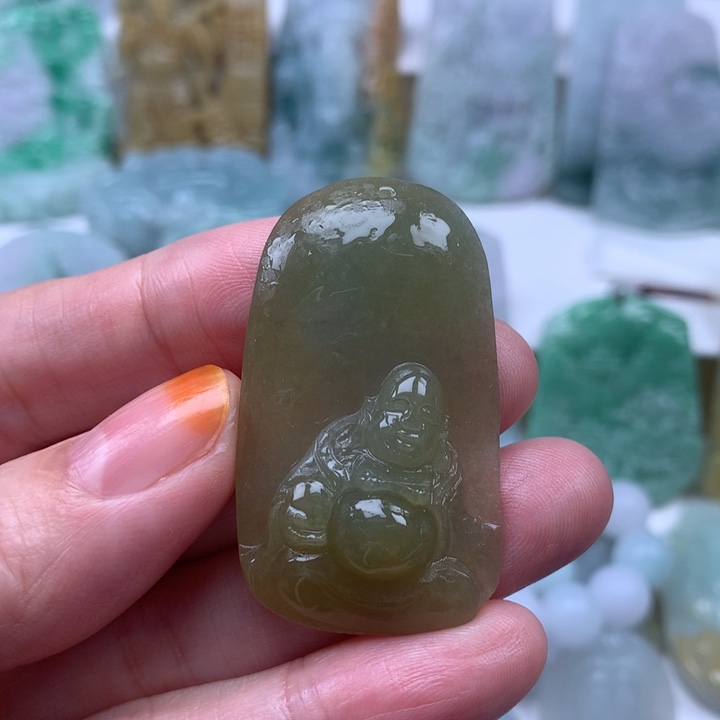 定制翡翠未镶嵌挂件佛挂件