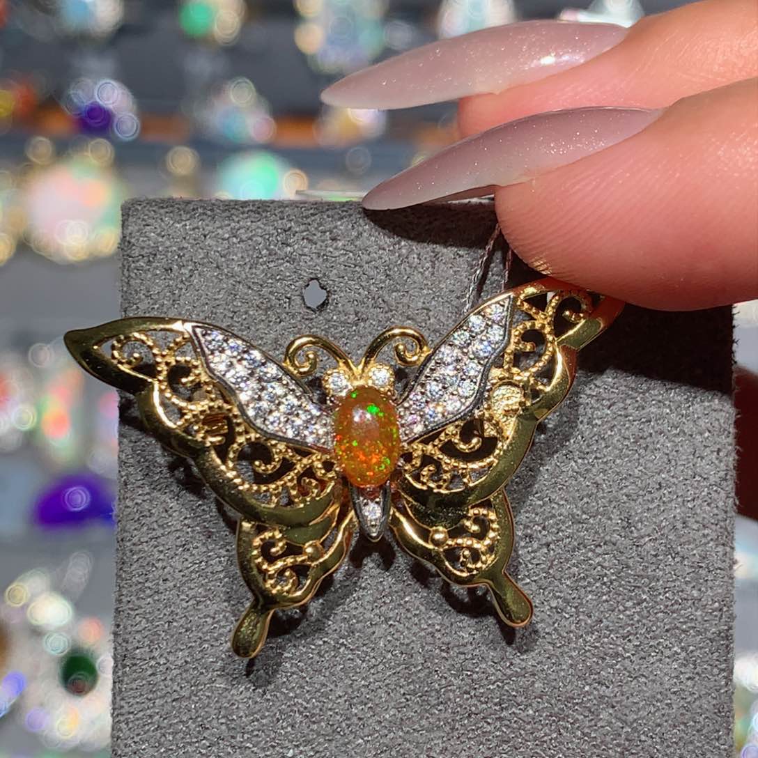 欧泊欧泊胸针y银S925镶嵌