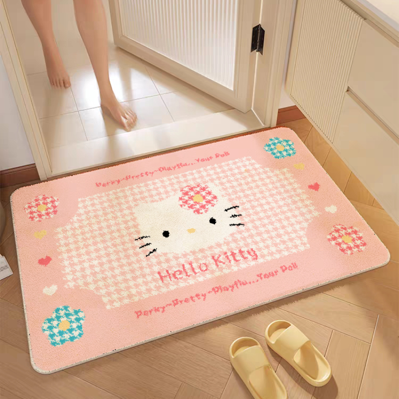 卡通毛绒地毯仿羊绒浴室吸水地毯防滑家用卫生间门口脚垫浴室脚垫