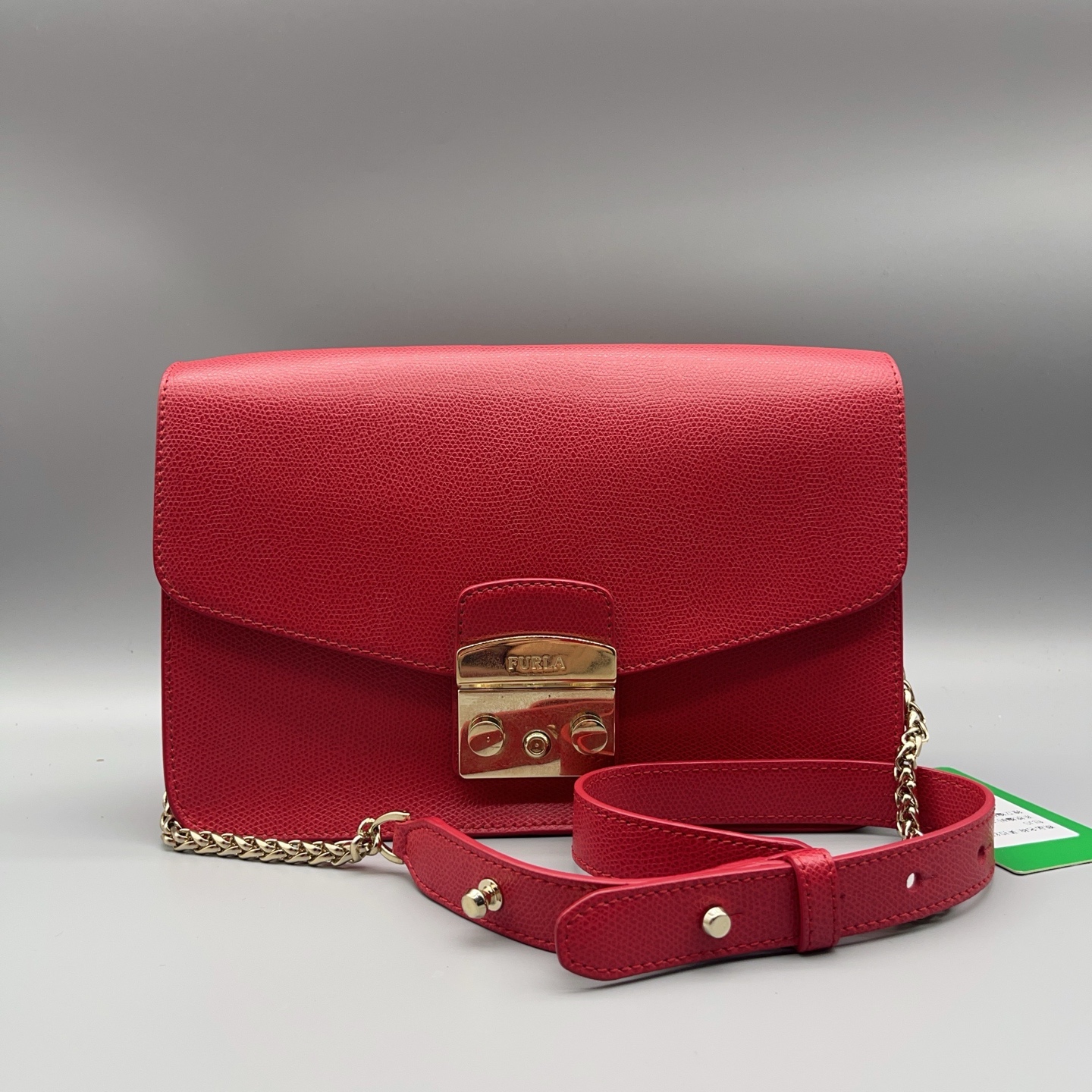 95新 FURLA/芙拉 红色链条包 1625 9946
