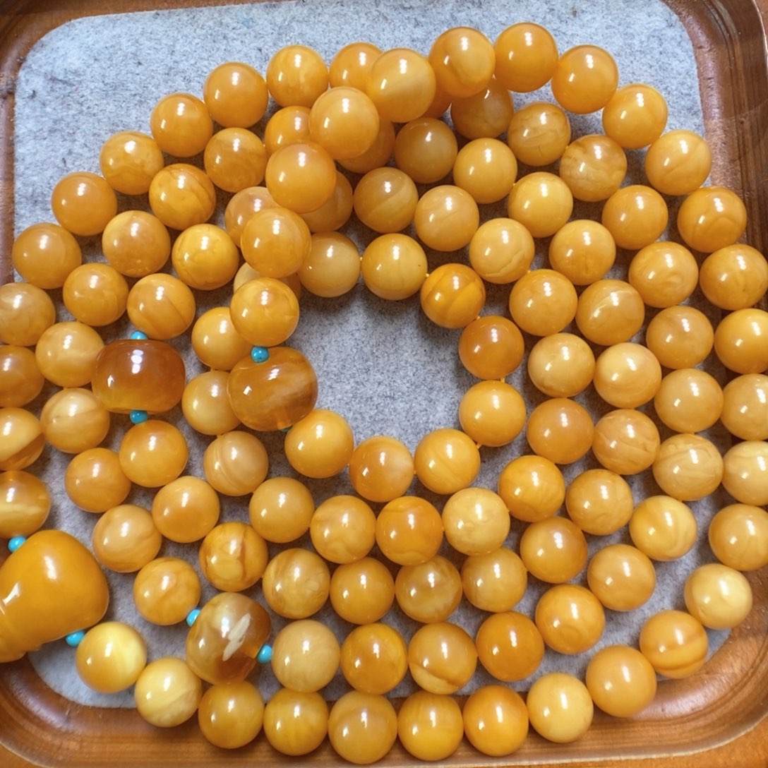 蜜蜡手串未镶嵌蜜蜡108