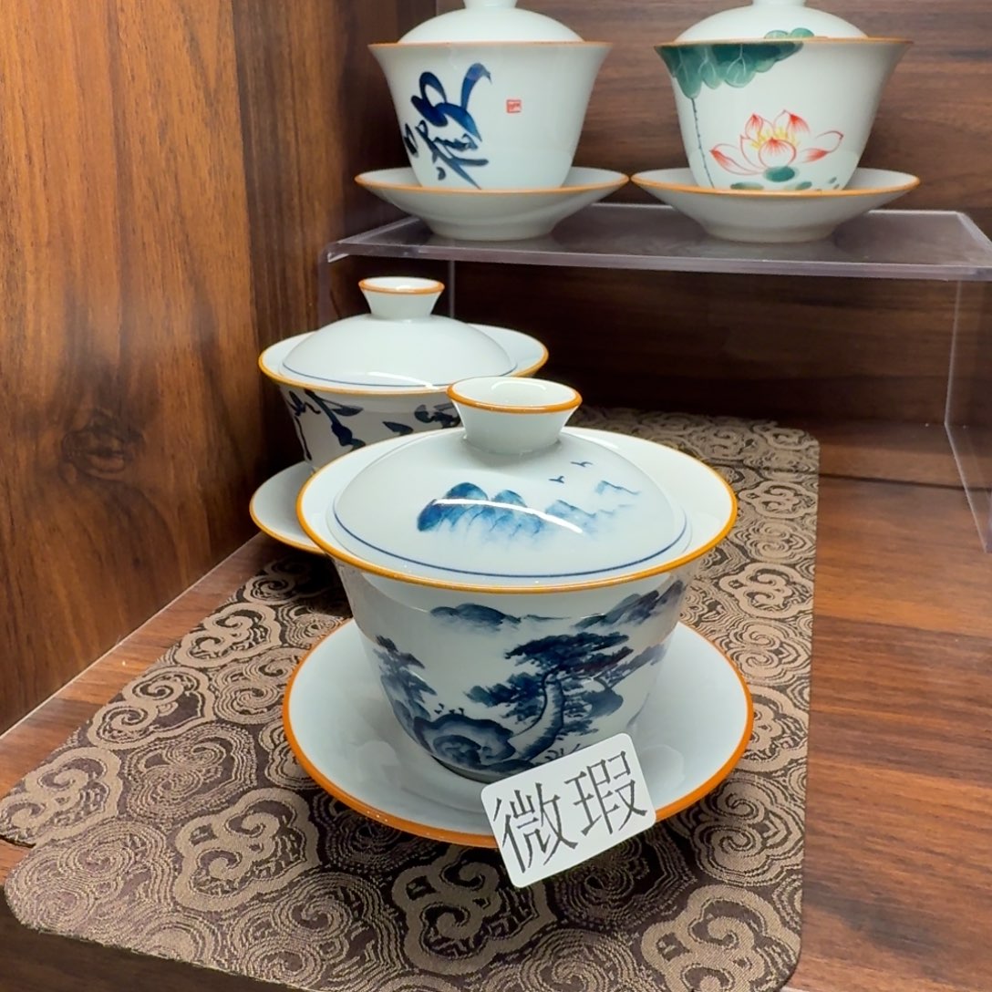 釉下彩纯手绘微瑕