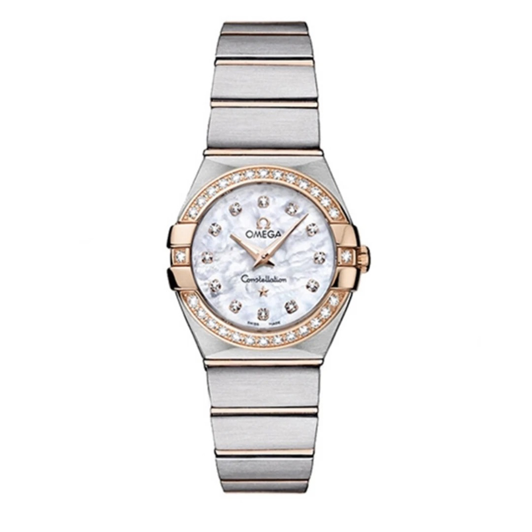 99新 Omega/欧米茄 24 表径/星座系列/间金/原镶钻/黄金玫金18K金