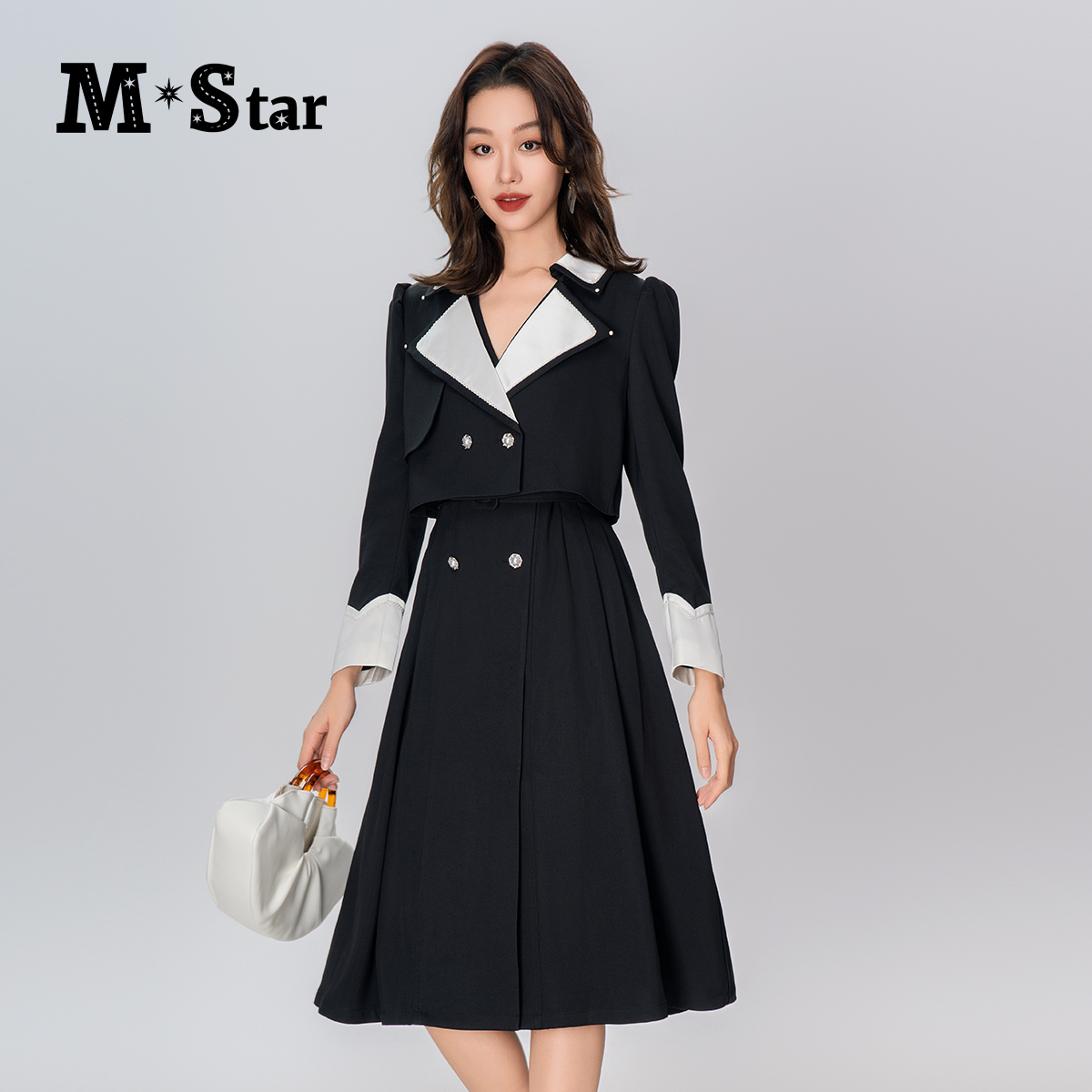 【黄蓉推荐】M-Star翻领中长款套装装连衣裙 SEVG132537