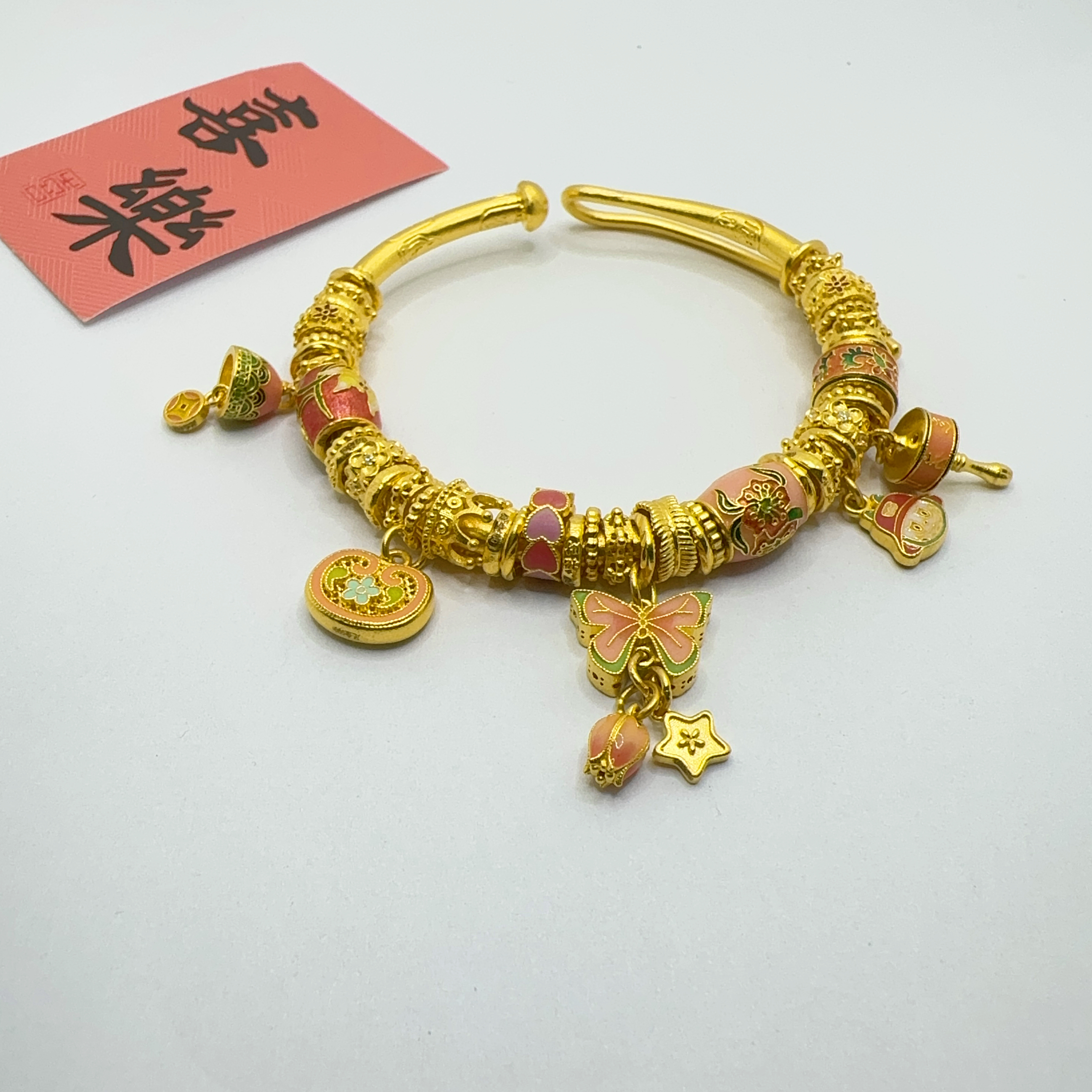 足金999 黄金投资金 吉言手镯51/52圈口 77.43克