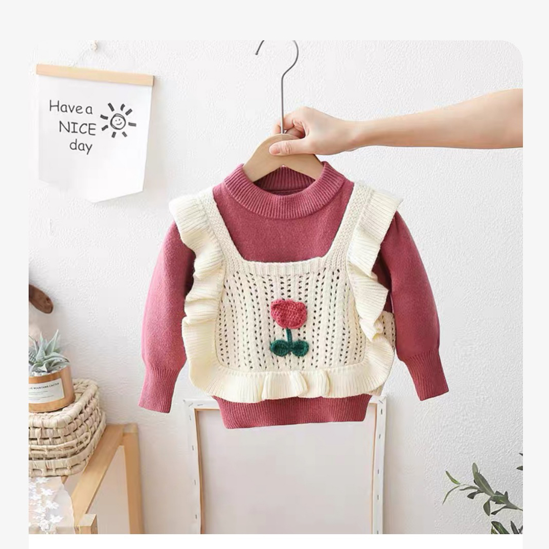2025秋冬女童毛衣假两件