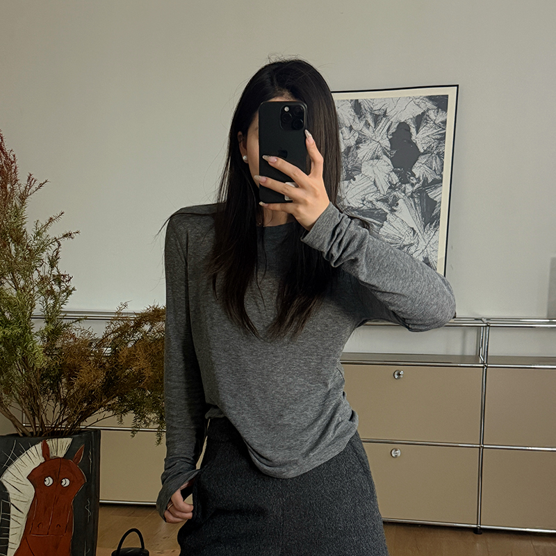 【张满意】羊毛宽松打底衫上衣女长袖  25A03