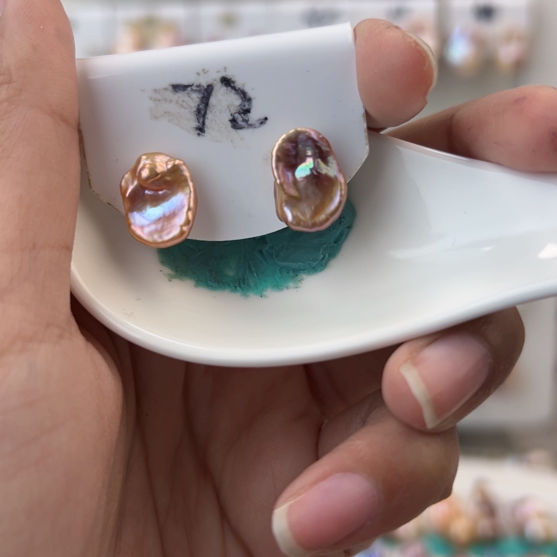 淡水珍珠耳饰银S925镶嵌