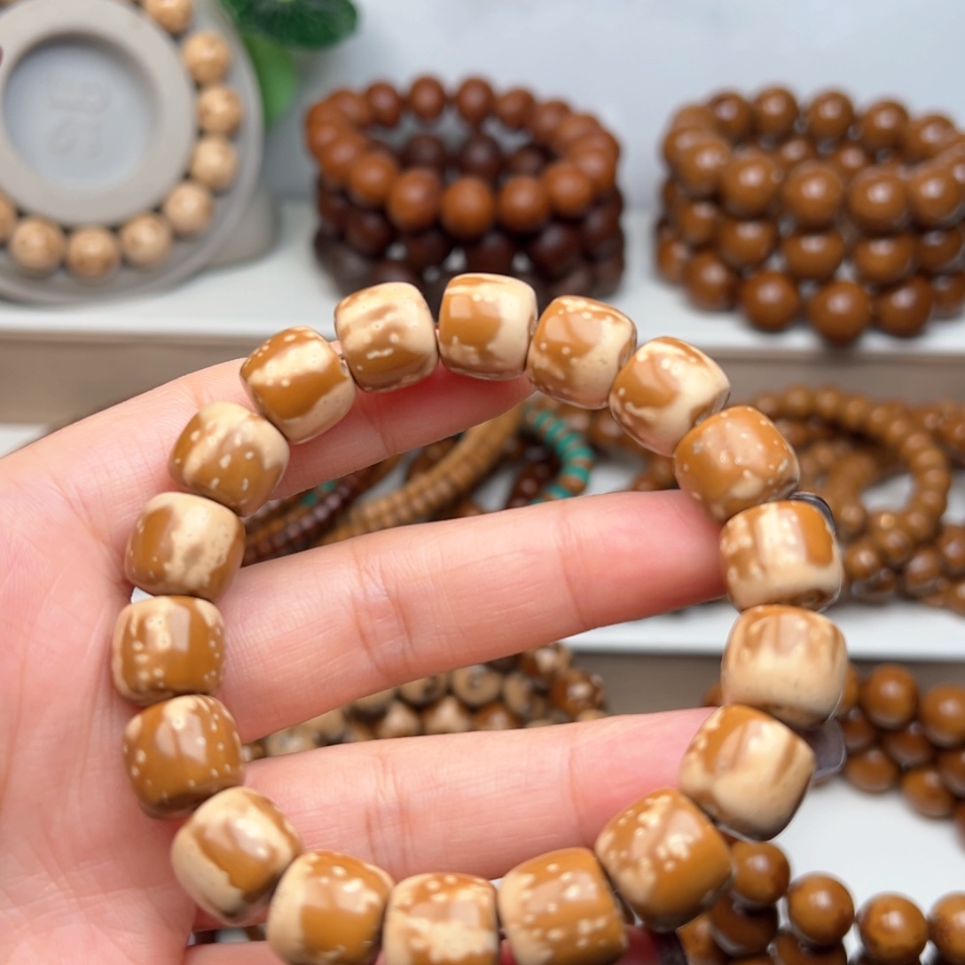 紫金鼠手串12半实心花皮老型