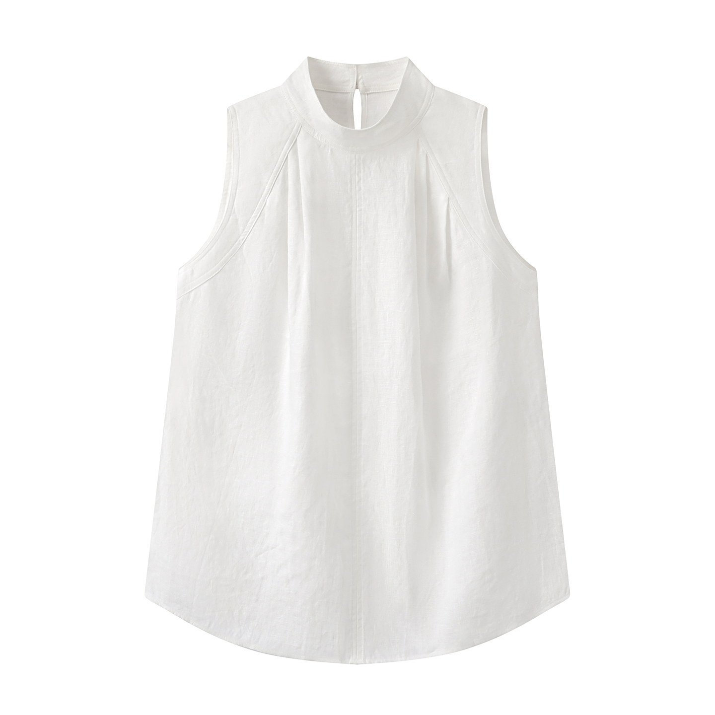 【艾家】商场同款2025夏季新品款百搭亚麻无袖衬衫上衣女5011