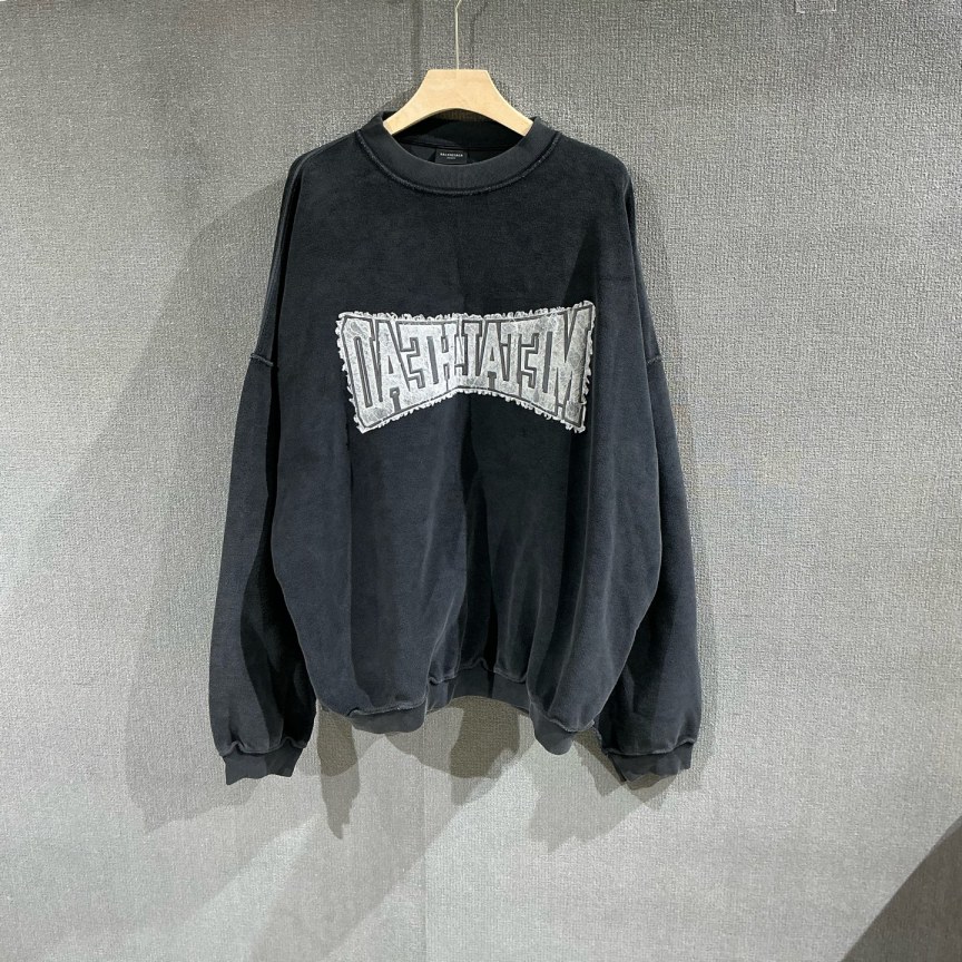 未使用 Balenciaga/巴黎世家 （pm）双面穿刺绣卫衣 带吊L码/4646