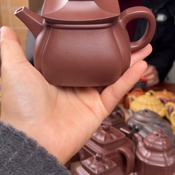 紫砂茶壶紫泥宝塔微瑕