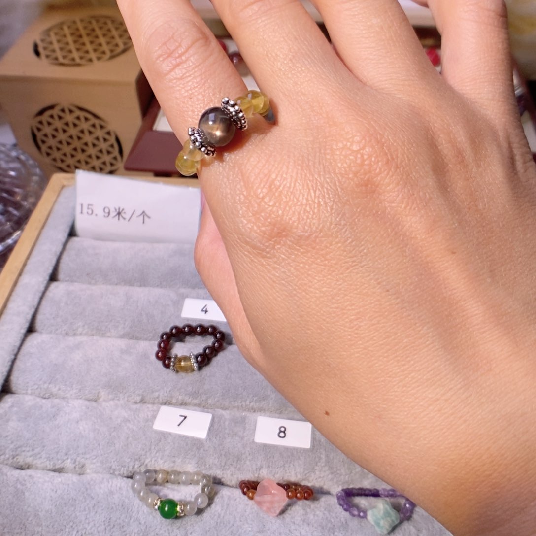 水晶手串合金水晶戒指