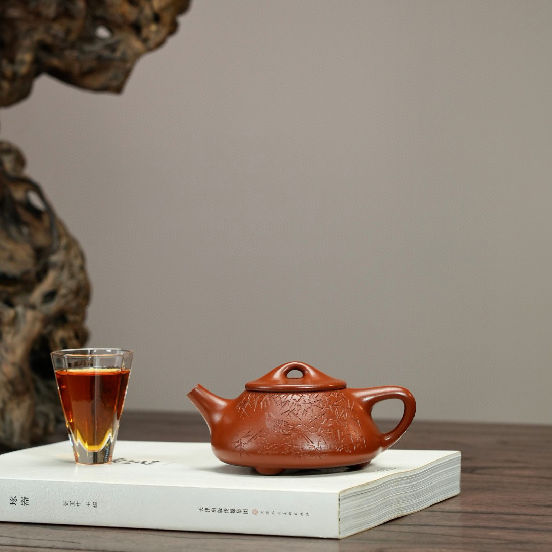 景舟石瓢-原矿极品朱泥经典款式茶桌茶玩送礼佳品260cc·14孔