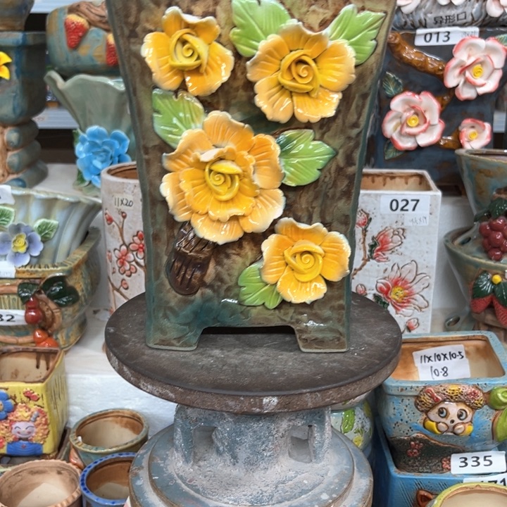 紫砂花盆粗陶材质多肉陶瓷花盆