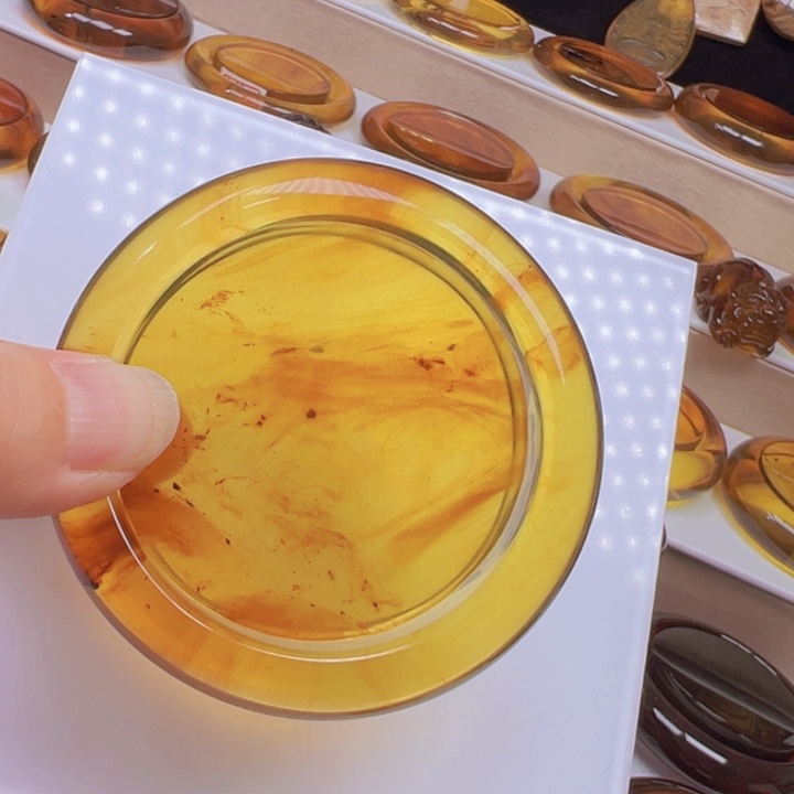 琥珀手镯未镶嵌天然缅甸琥珀双色手镯